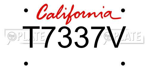 T7337V California License Plate