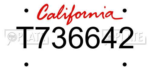 T736642 California License Plate