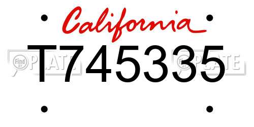 T745335 California License Plate