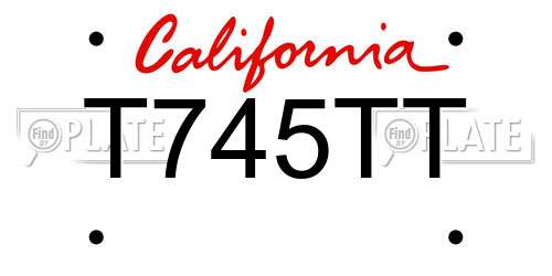 T745TT California License Plate