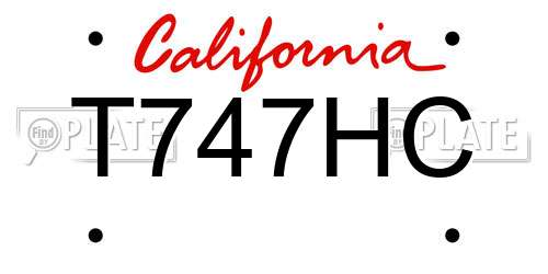 T747HC California License Plate