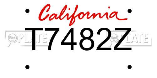 T7482Z California License Plate