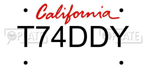 T74DDY California License Plate