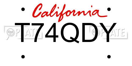 T74QDY California License Plate