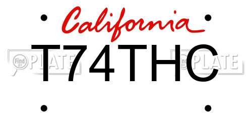 T74THC California License Plate