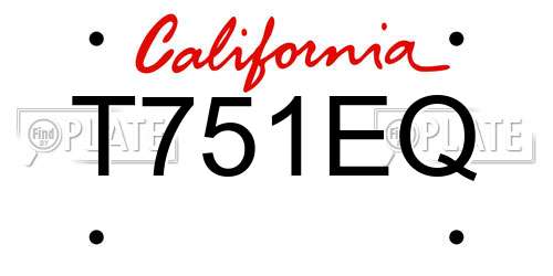 T751EQ California License Plate