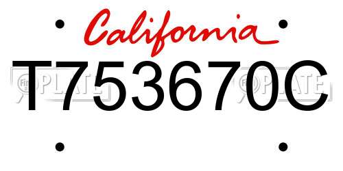 T753670C California License Plate