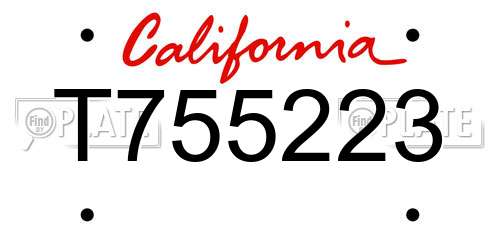 T755223 California License Plate
