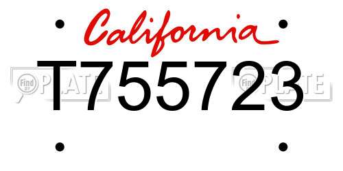 T755723 California License Plate