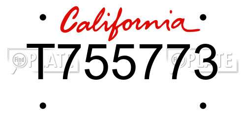 T755773 California License Plate