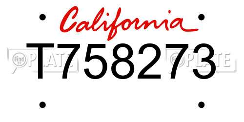 T758273 California License Plate