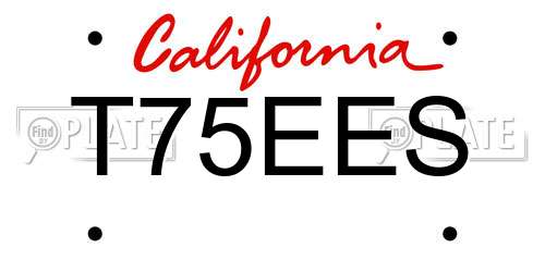 T75EES California License Plate