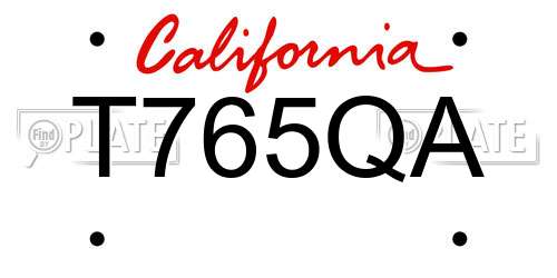 T765QA California License Plate