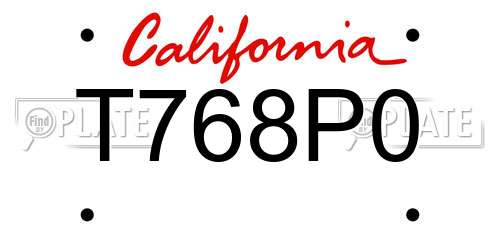 T768P0 California License Plate