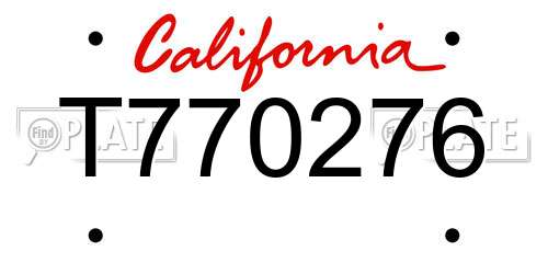 T770276 California License Plate