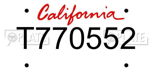 T770552 California License Plate
