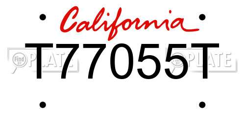 T77055T California License Plate