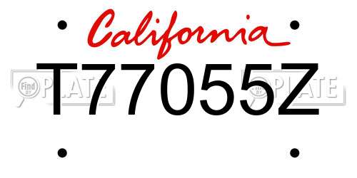 T77055Z California License Plate