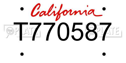 T770587 California License Plate