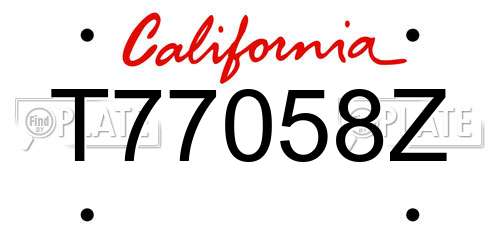 T77058Z California License Plate