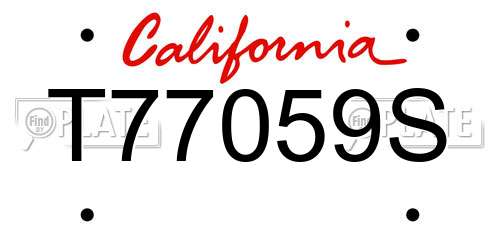 T77059S California License Plate