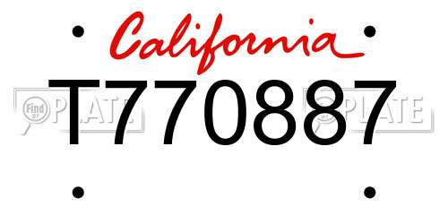 T770887 California License Plate