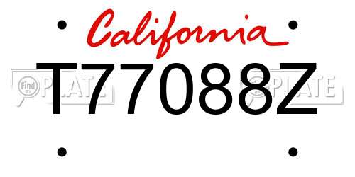 T77088Z California License Plate
