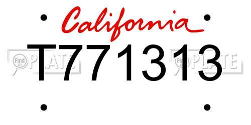 T771313 California License Plate