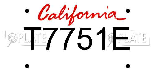 T7751E California License Plate