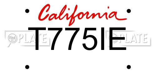 T775IE California License Plate