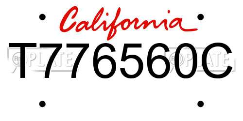 T776560C California License Plate
