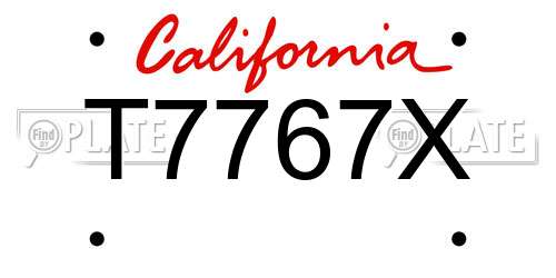 T7767X California License Plate