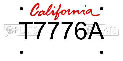 T7776A California License Plate