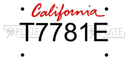 T7781E California License Plate