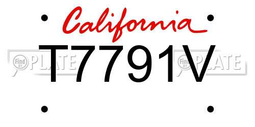 T7791V California License Plate