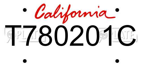 T780201C California License Plate