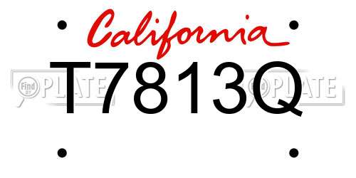 T7813Q California License Plate
