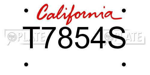 T7854S California License Plate