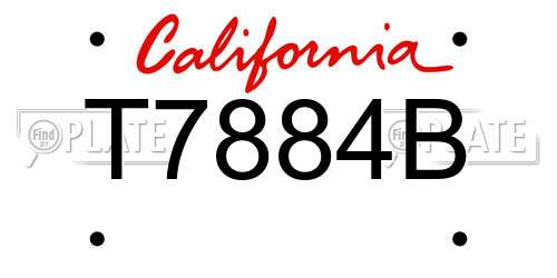 T7884B California License Plate