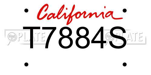 T7884S California License Plate
