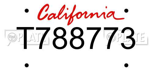 T788773 California License Plate
