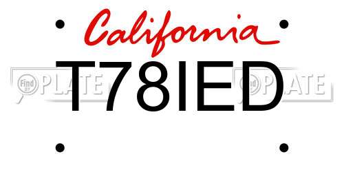 T78IED California License Plate