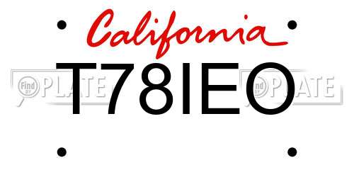T78IEO California License Plate