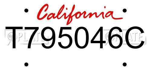 T795046C California License Plate