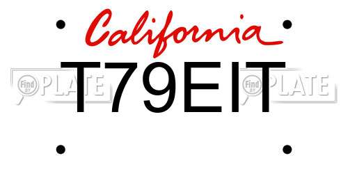T79EIT California License Plate