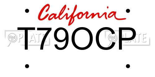 T79OCP California License Plate