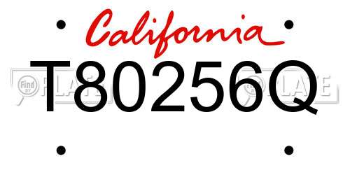 T80256Q California License Plate