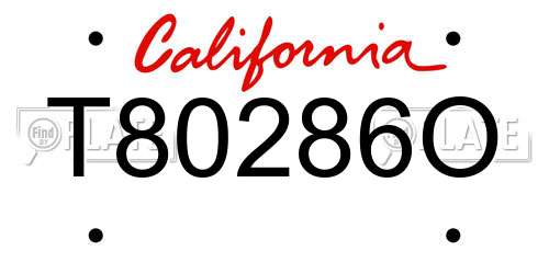 T80286O California License Plate