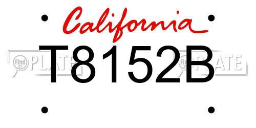 T8152B California License Plate