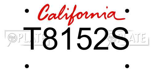 T8152S California License Plate